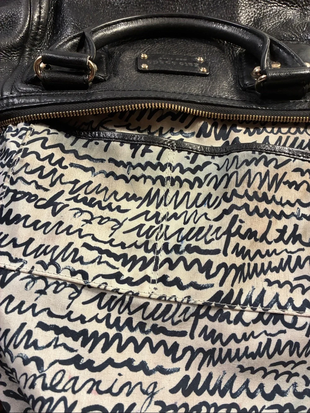 Genuine Kate Spade Black Slouchy Pebbled Leather Shoulder Satchel